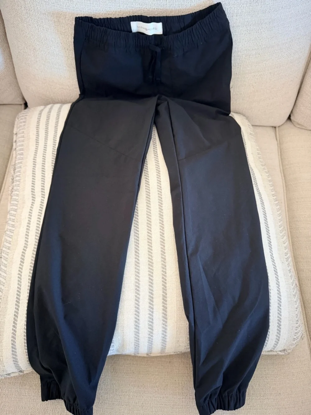 Kids Black Drawstring Jogger Pants - 6/7